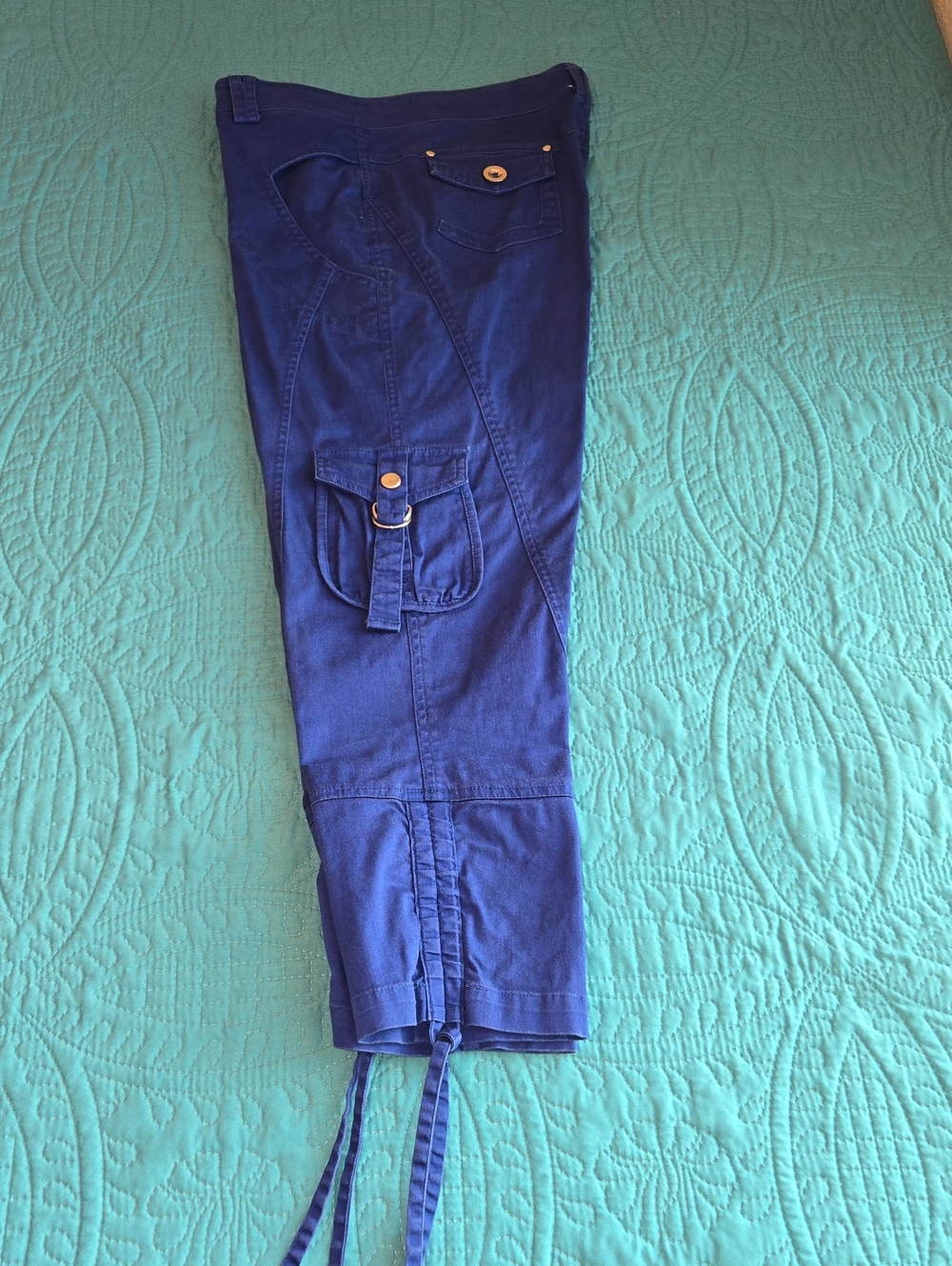 Adam Jacobs Women's Casual Cargo Pants in Navy Blue Size 8